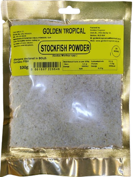 Stock Powder Fish, Flavour Enhancer Soups Stews, Golden Tropical